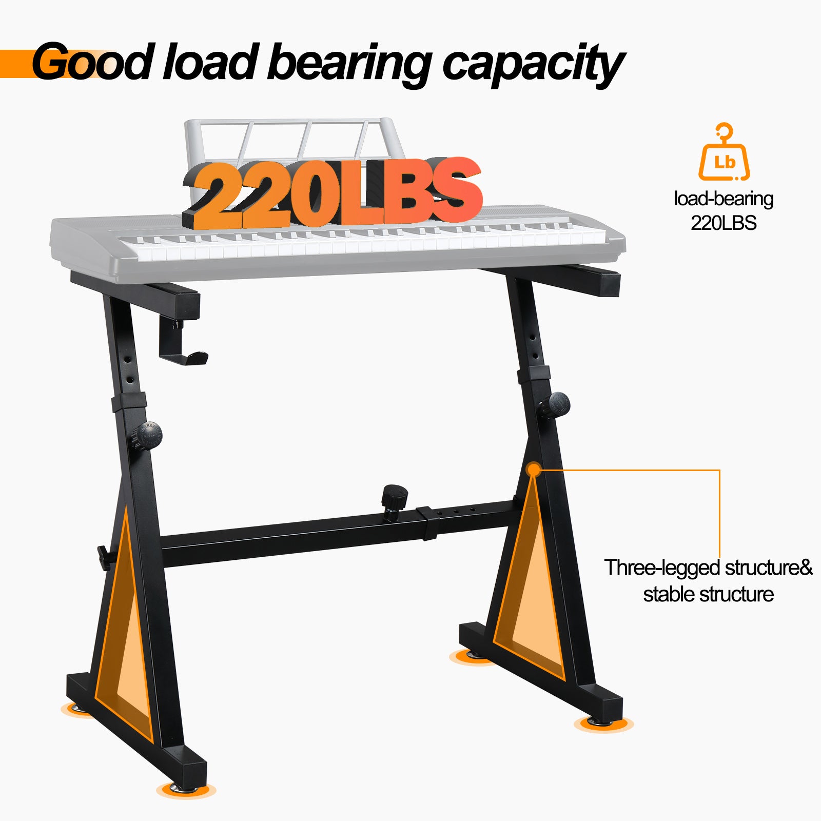 Szzzp Portable Heavy Duty Piano Z Style Stand Adjustable Height and Width, and Bench Set for 54-88 Key Electric Pianos