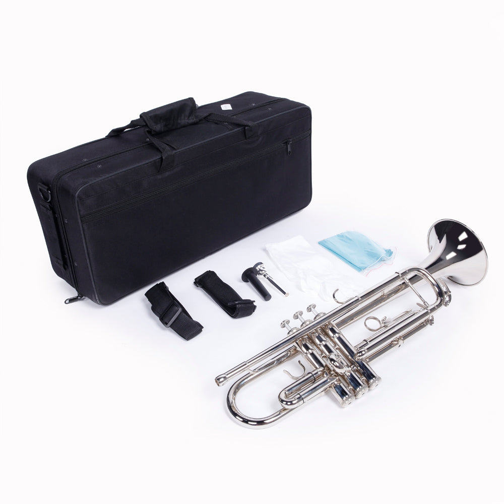 Szzzp Nickelplated Drop B Adjustable Trumpet Gloves Set Silver