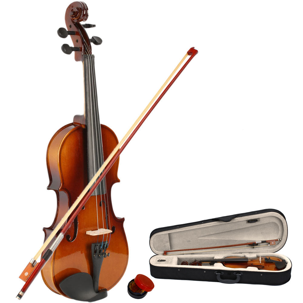 Szzzp 1/2 Acoustic Violin Case Bow Rosin Natural
