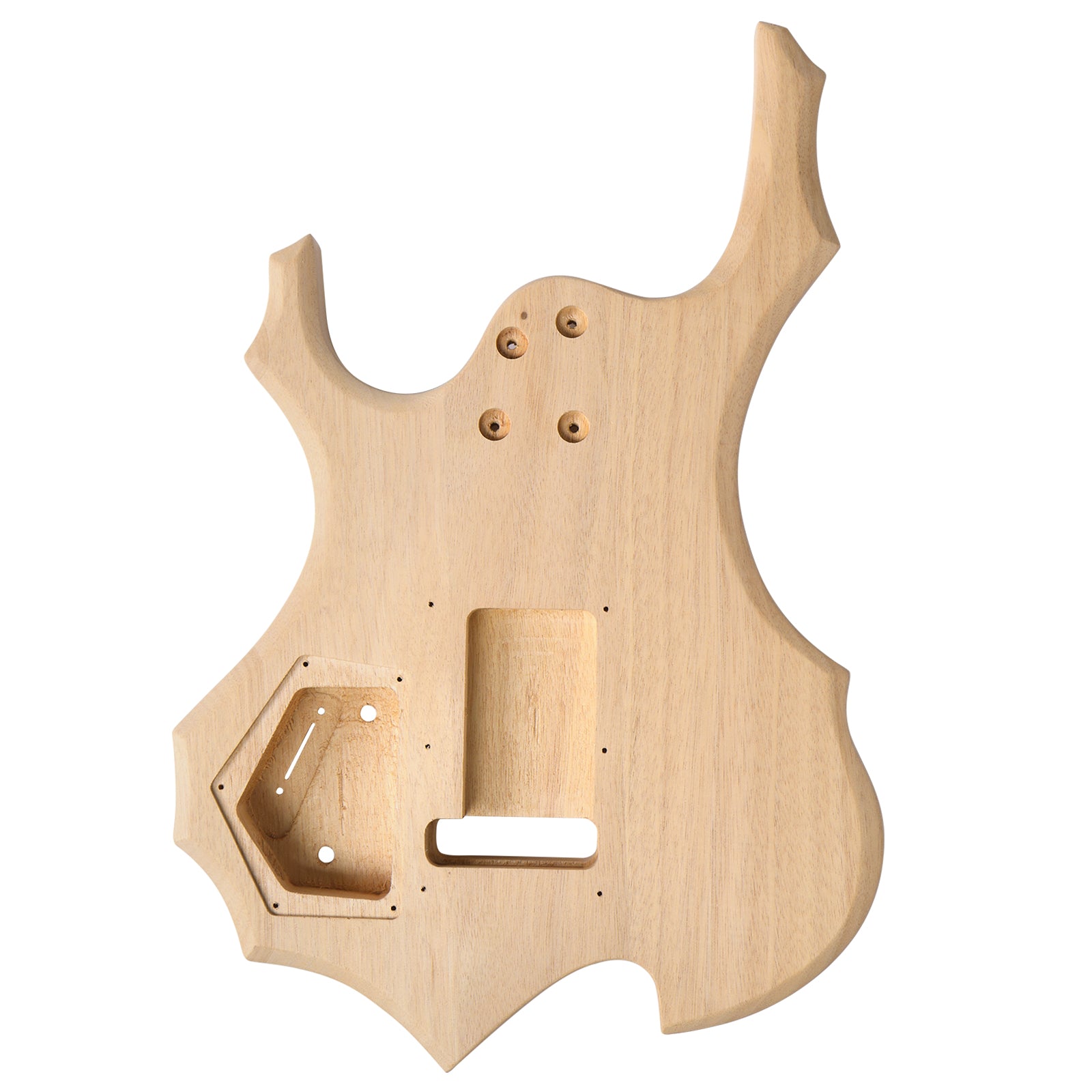 Szzzp DIY 6 String Flame Shaped Style Electric Guitar Kits with Mahogany Body, Maple Neck