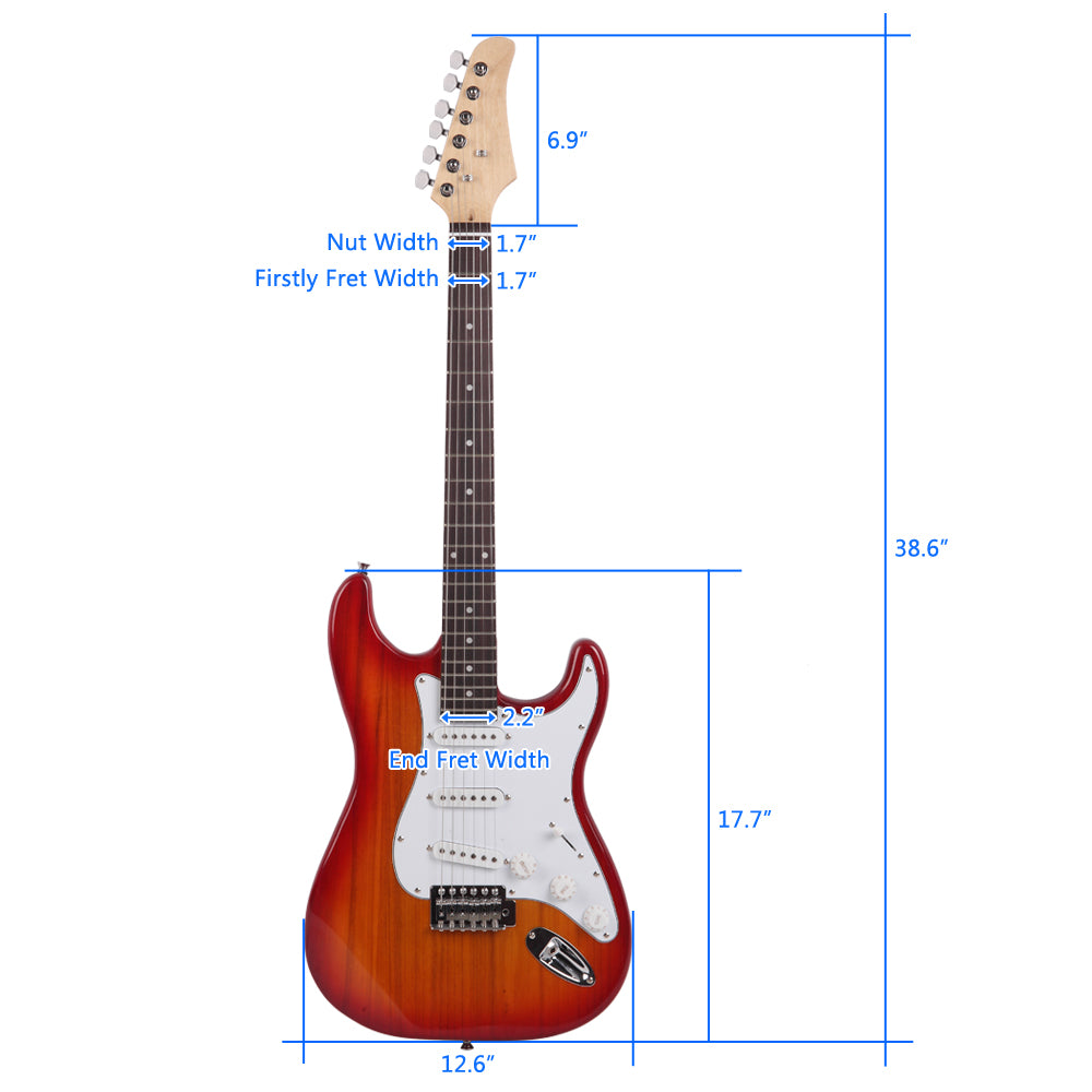 Szzzp Rosewood Fingerboard Electric Guitar Sunset Red