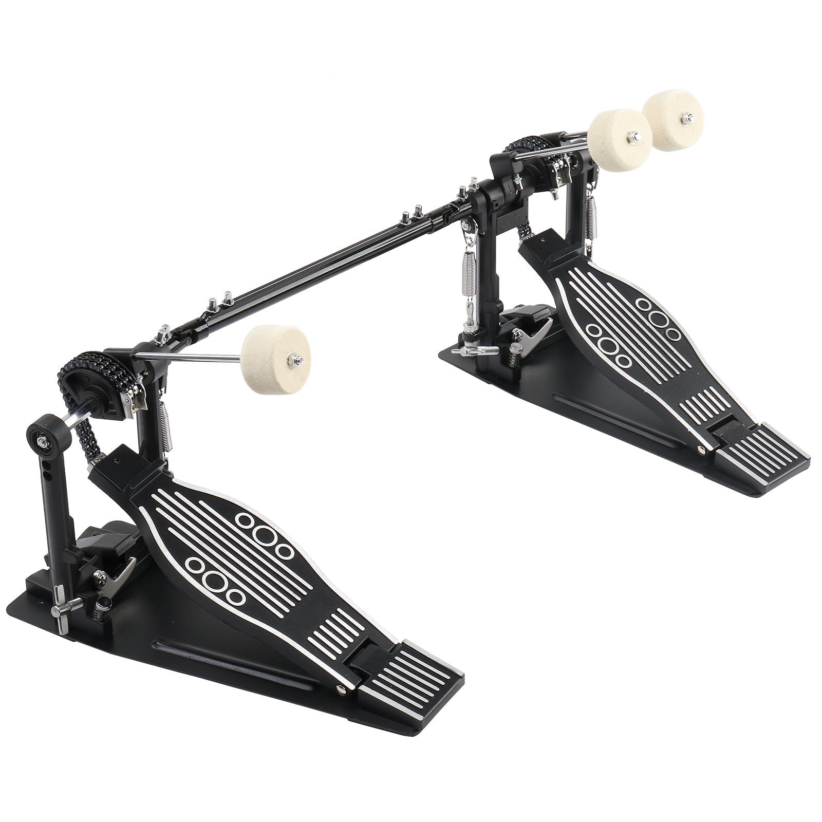 Szzzp Wool Felt Hammer Double Drum Pedal Professional Double Bass Drum Pedal Black
