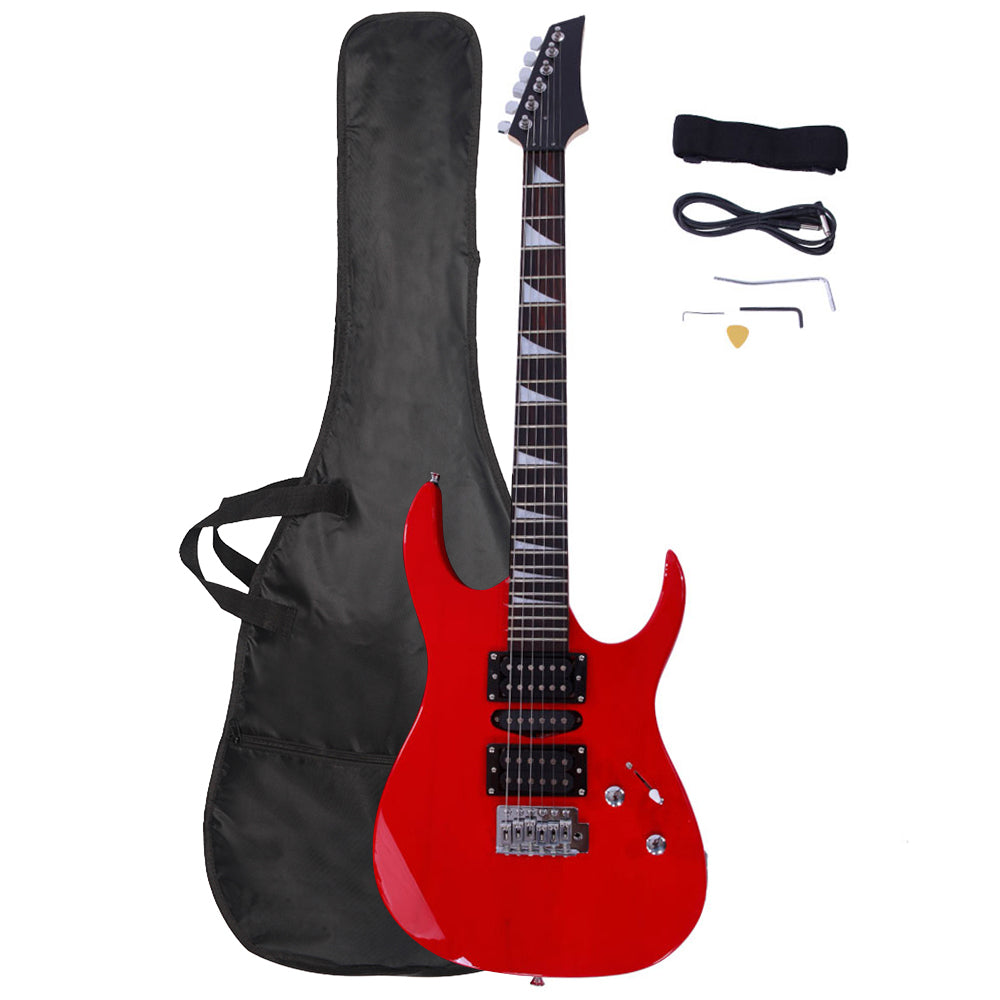 Szzzp Novice Entry Level 170 Electric Guitar HSH Pickup Bag Strap Paddle Rocker Cable Wrench Tool Red