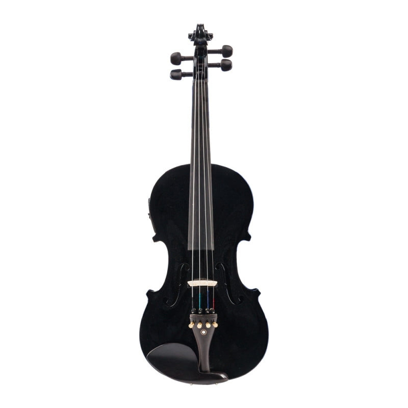 Glarry GV102 4/4 Acoustic EQ Electric Solid Wood Violin - Black