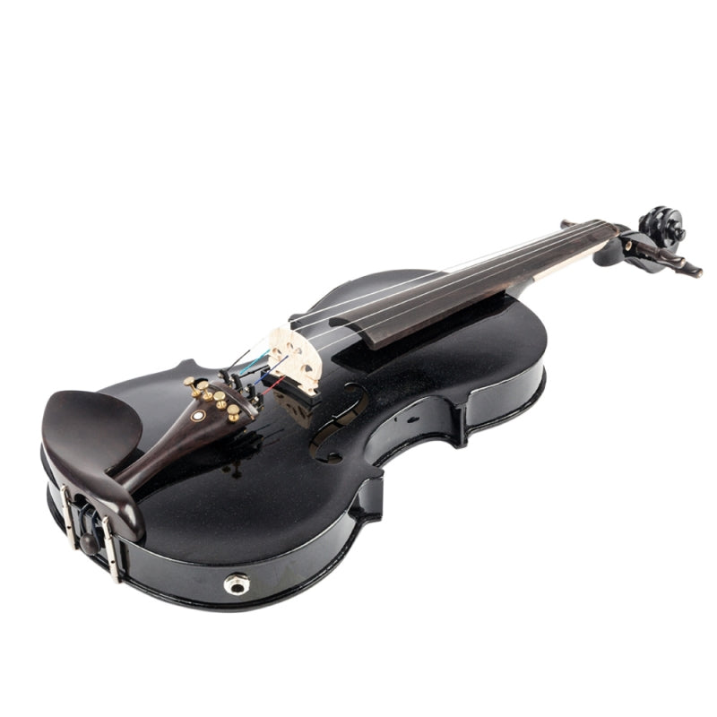Glarry GV102 4/4 Acoustic EQ Electric Solid Wood Violin - Black