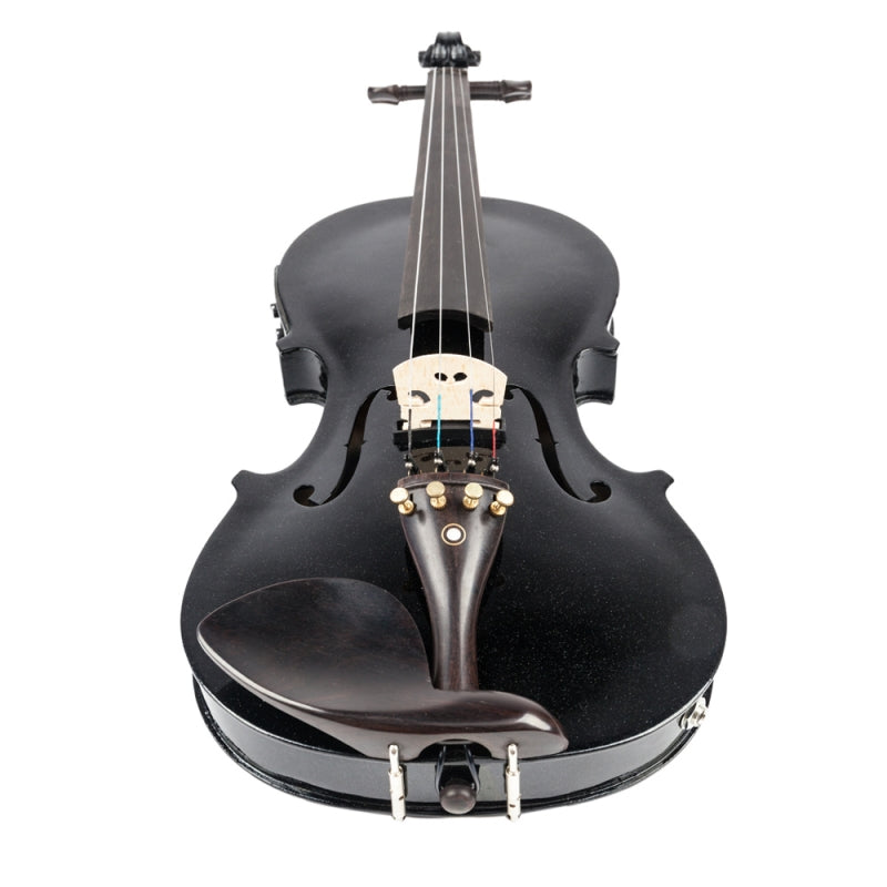 Glarry GV102 4/4 Acoustic EQ Electric Solid Wood Violin - Black
