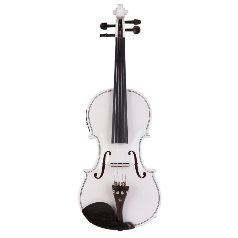 Glarry GV102 4/4 Acoustic EQ Electric Solid Wood Violin - White