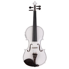 Glarry GV102 4/4 Acoustic EQ Electric Solid Wood Violin - White
