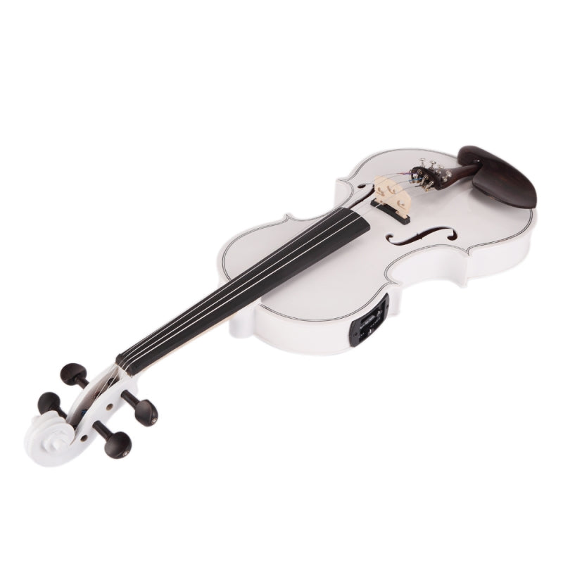 Glarry GV102 4/4 Acoustic EQ Electric Solid Wood Violin - White