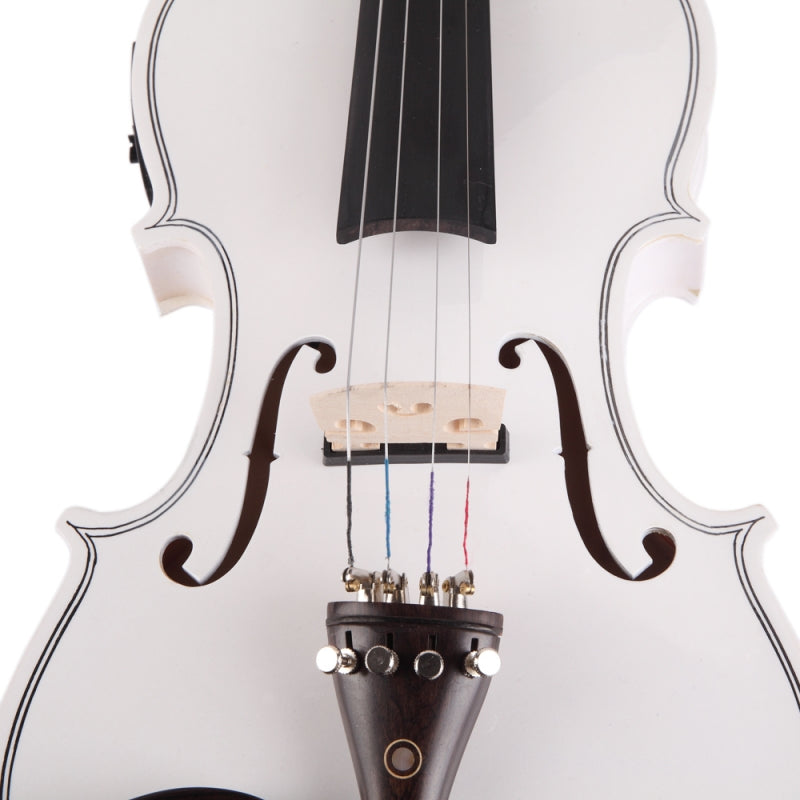 Glarry GV102 4/4 Acoustic EQ Electric Solid Wood Violin - White