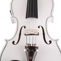 Glarry GV102 4/4 Acoustic EQ Electric Solid Wood Violin - White