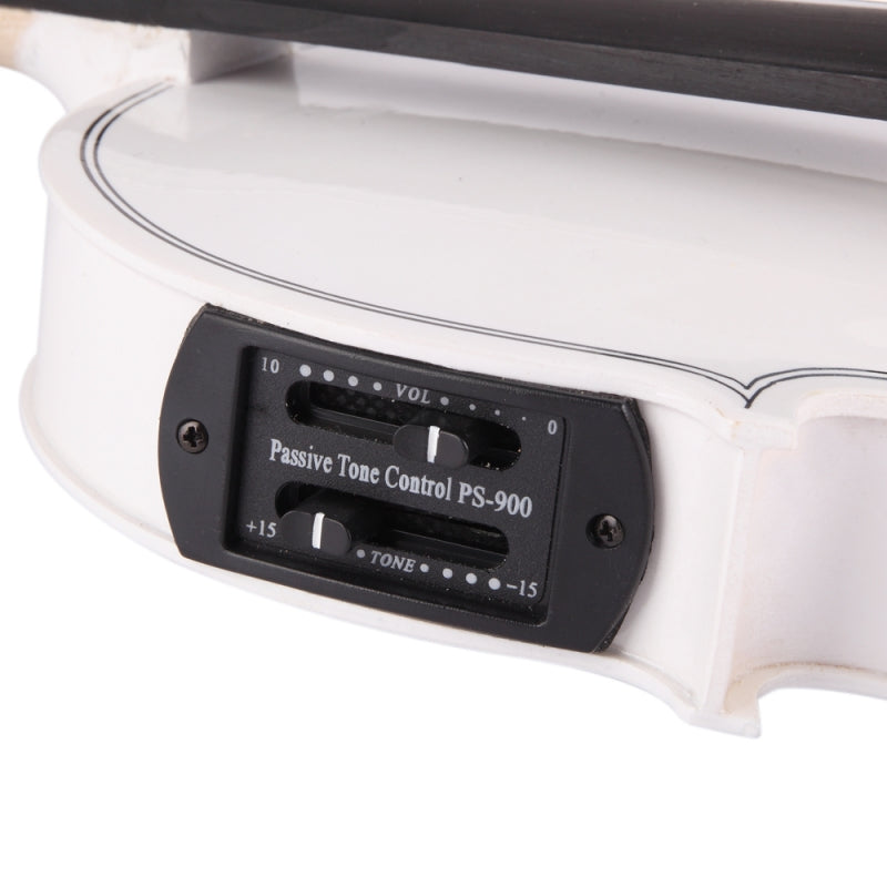 Glarry GV102 4/4 Acoustic EQ Electric Solid Wood Violin - White