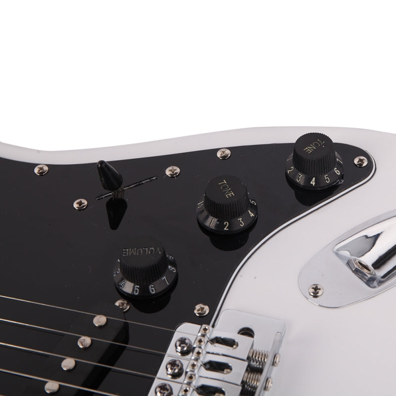 Glarry GST Electric Guitar w/20W Amplifier - White