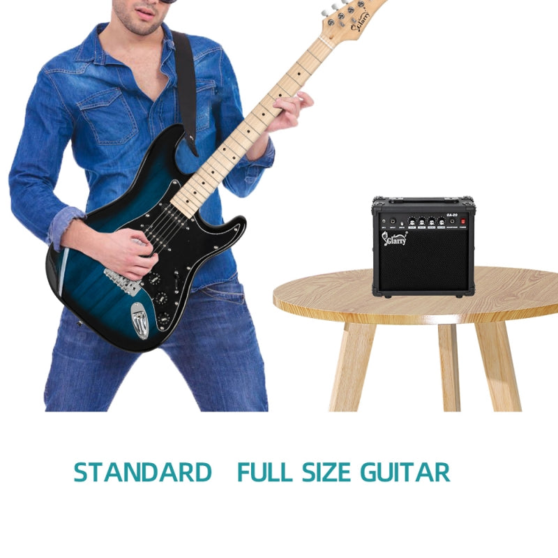 Glarry GST Electric Guitar w/20W Amplifier - Blue