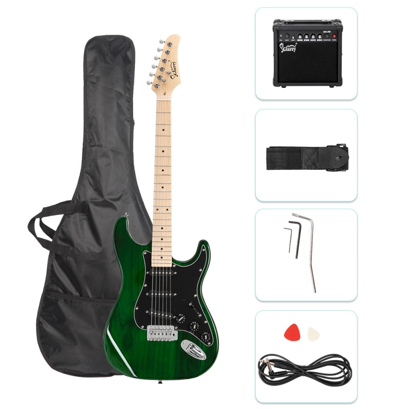 Glarry GST Electric Guitar w/20W Amplifier - Green