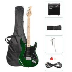 Glarry GST Electric Guitar w/20W Amplifier - Green