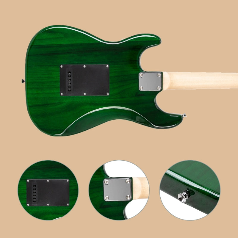 Glarry GST Electric Guitar w/20W Amplifier - Green