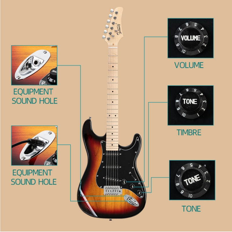 Glarry GST Electric Guitar w/20W Amplifier - Sunset