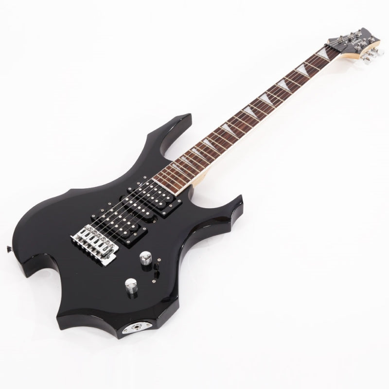 Glarry 36inch Burning Fire Style Black Electric Guitar w/ 20W Amplifier