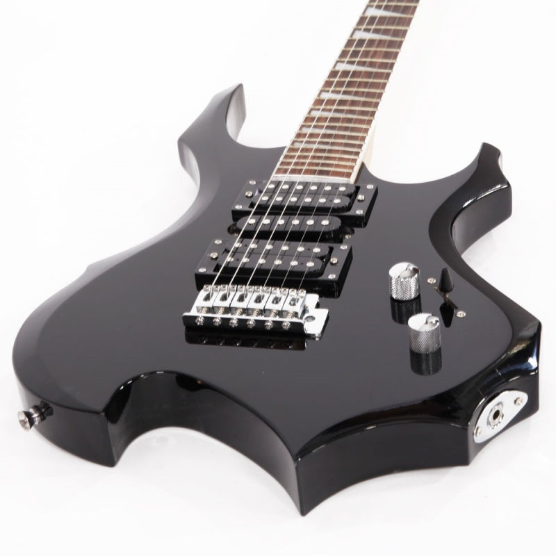 Glarry 36inch Burning Fire Style Black Electric Guitar w/ 20W Amplifier