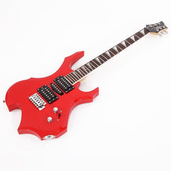 Glarry 36inch Burning Fire Style Red Electric Guitar w/ 20W Amplifier