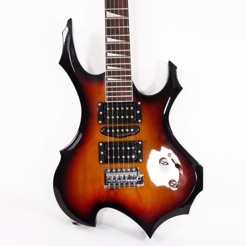 Glarry 36inch Burning Fire Style Sunset Electric Guitar w/ 20W Amplifier