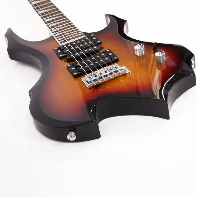 Glarry 36inch Burning Fire Style Sunset Electric Guitar w/ 20W Amplifier