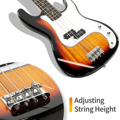 Glarry GP Electric Bass Guitar Sunset w/ 20W Amplifier - Sunset