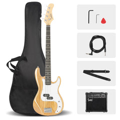 Glarry GP Electric Bass Guitar Burlywood w/ 20W Amplifier -  Burlywood