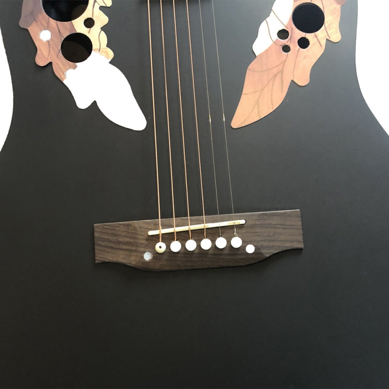 Glarry 41" Cutaway Spruce Panel Ballad Acoustic Guitar - Black