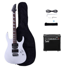 Glarry 170 Type Electric Guitar w/ 20W Amplifier - White