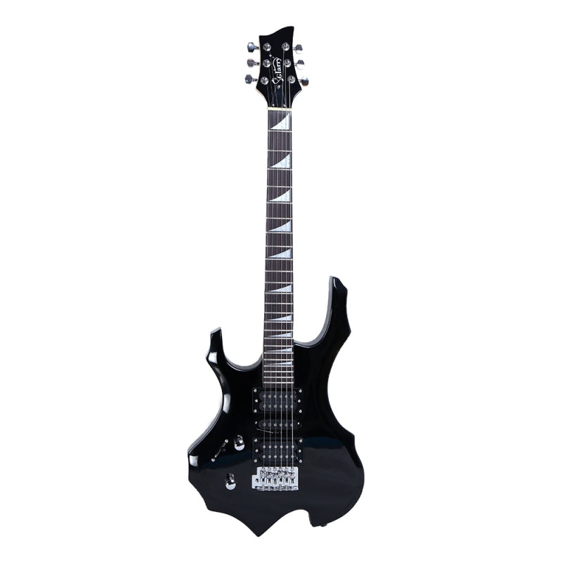 Glarry Burning Fire 36inch Left Handed Electric Guitar - Black