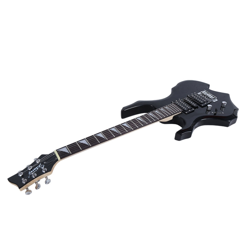Glarry Burning Fire 36inch Left Handed Electric Guitar - Black