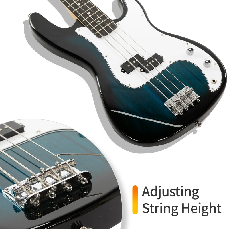 Glarry GP Electric Bass Guitar - Blue