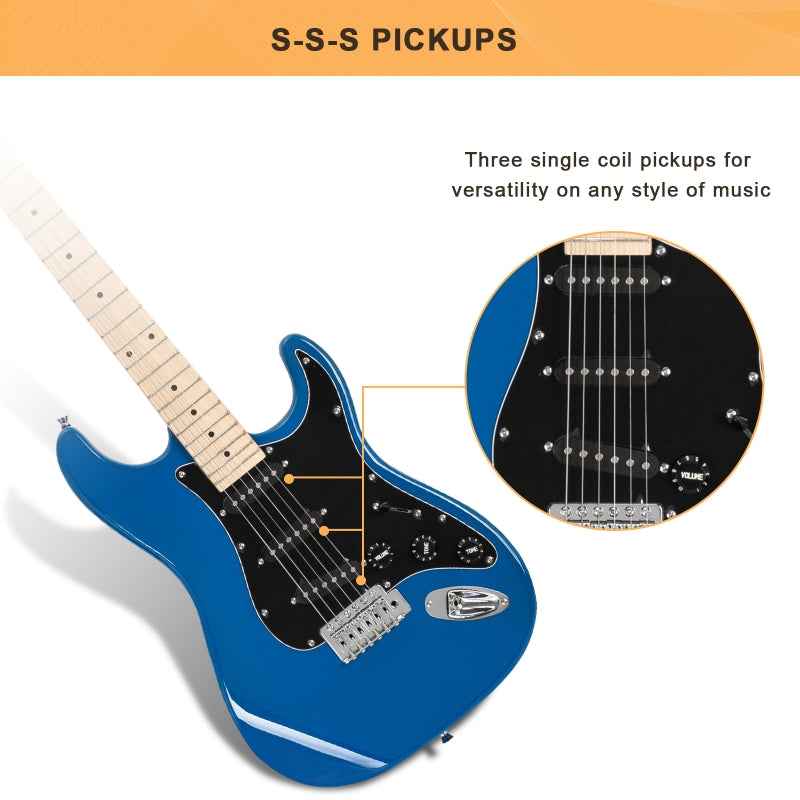 Glarry GST Electric Guitar w/20W Amplifier Sky Blue