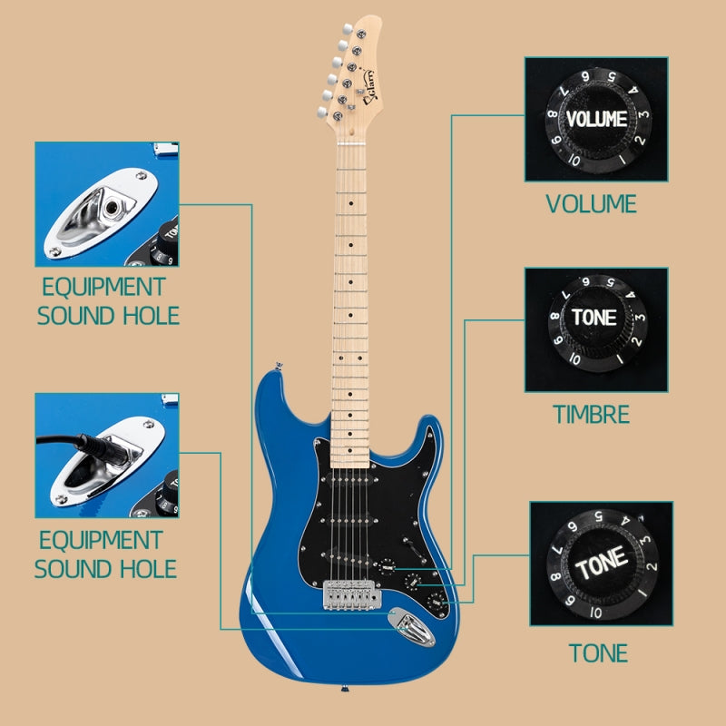 Glarry GST Electric Guitar w/20W Amplifier Sky Blue