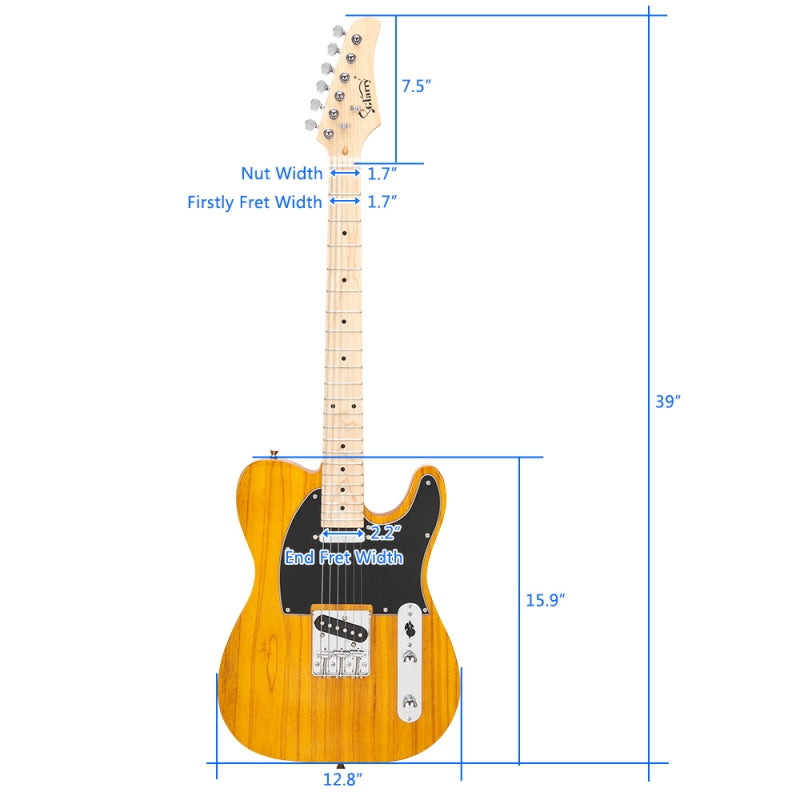 Glarry GTL Maple Fingerboard Electric Guitar - Yellow