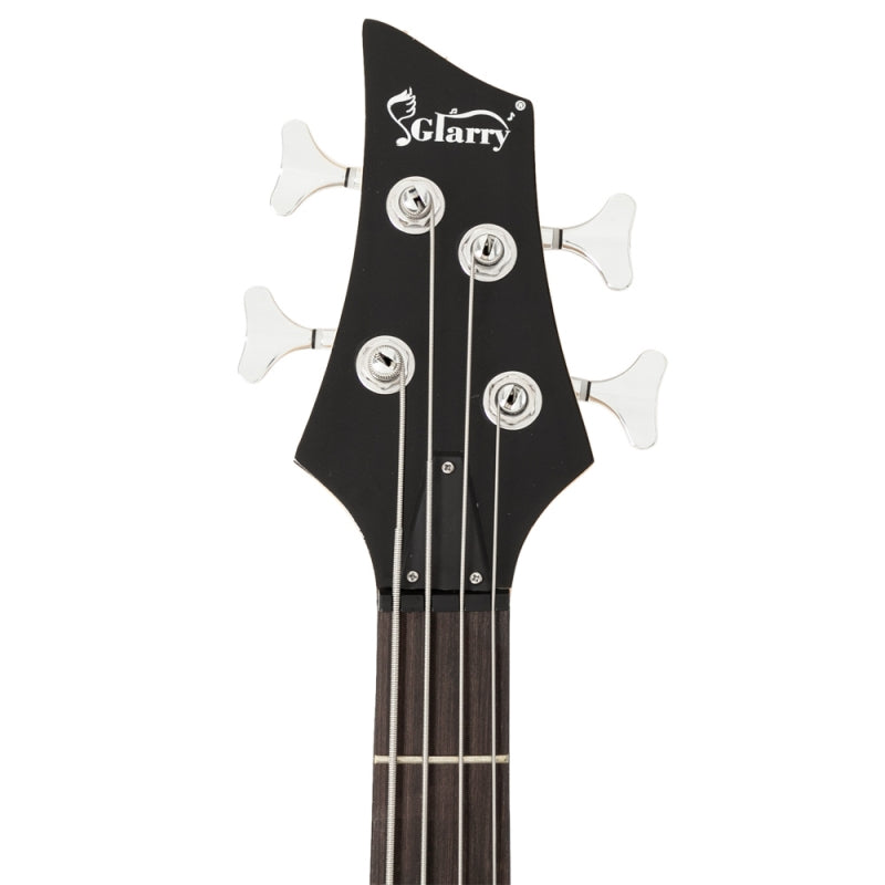 Glarry Burning Fire Electric Bass Guitar Full Size 4 String - Black