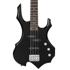 Glarry Burning Fire Electric Bass Guitar Full Size 4 String - Black