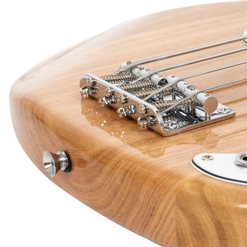 Glarry Fretless Electric Bass Guitar Full Size 4 String for experienced Bass Players - Burlywood