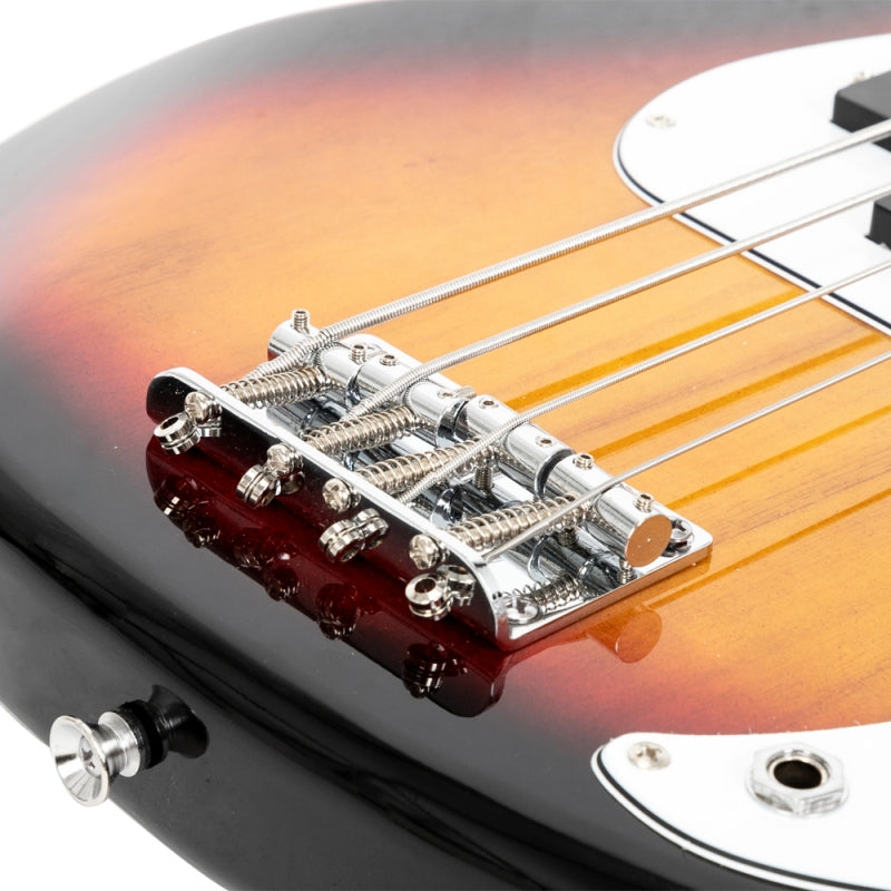 Glarry Fretless Electric Bass Guitar Full Size 4 String for experienced Bass Players - Sunset