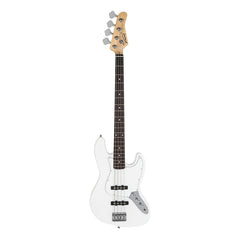 Glarry GJazz Electric Bass Guitar White pickguard - White