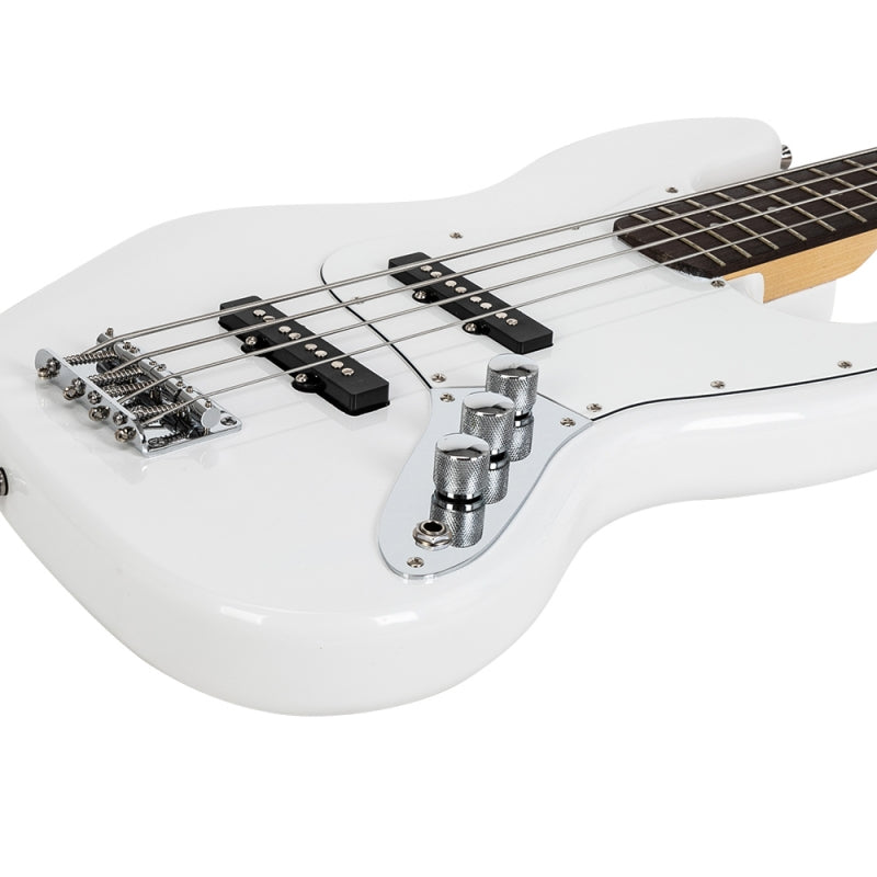 Glarry GJazz Electric Bass Guitar w/20W Amplifier - White