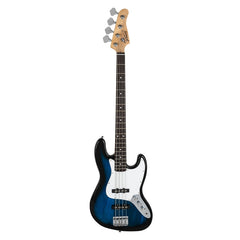 Glarry GJazz Electric Bass Guitar White pickguard - Blue