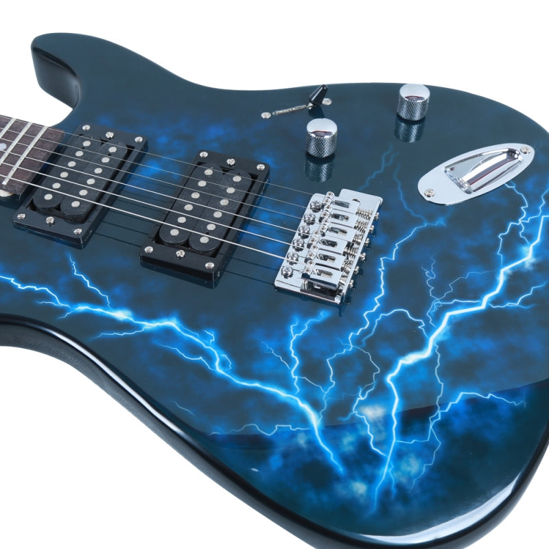Glarry GST-E Electric Guitar Full Size Rosewood Fingerboard HH Pick-up