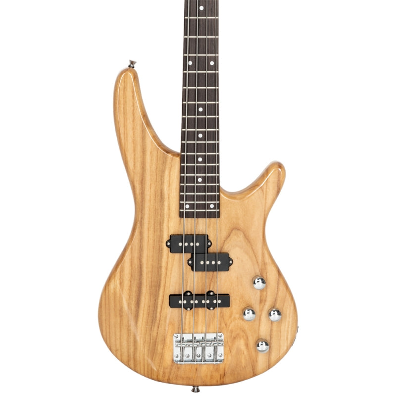 Glarry GIB 4 String Bass Guitar Full Size SS pickups w/20W Amplifier - Burlywood