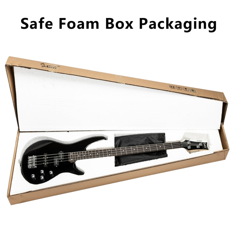 Glarry GIB 4 String Bass Guitar Full Size - Black