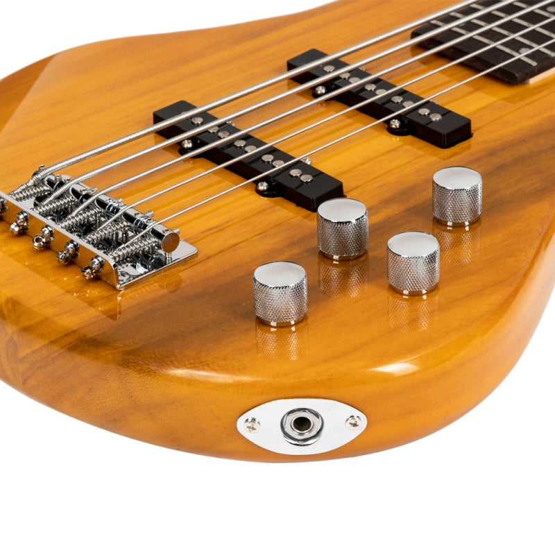 Glarry GIB 5 String Electric Bass Guitar Full Size SS Pick-up - Yellow