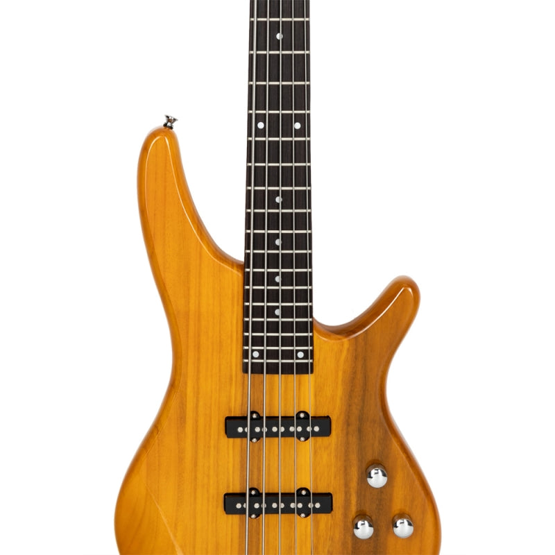 Glarry GIB 5 String Electric Bass Guitar Full Size SS Pick-up - Yellow