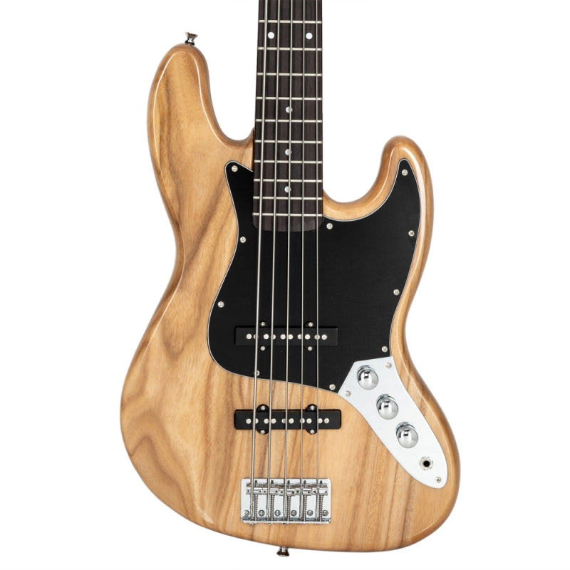 Glarry GJazz Electric 5 String Bass Guitar Full Size - Burlywood